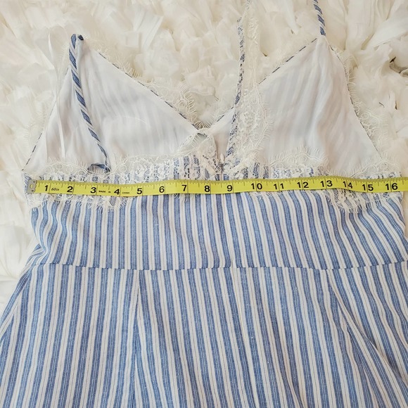 LUSH | BOUTIQUE IVY & LEO STRIPED LACE SUNDRESS SLIP DRESS WOMEN'S LARGE NWT - Picture 11 of 17